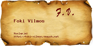 Foki Vilmos névjegykártya