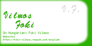 vilmos foki business card